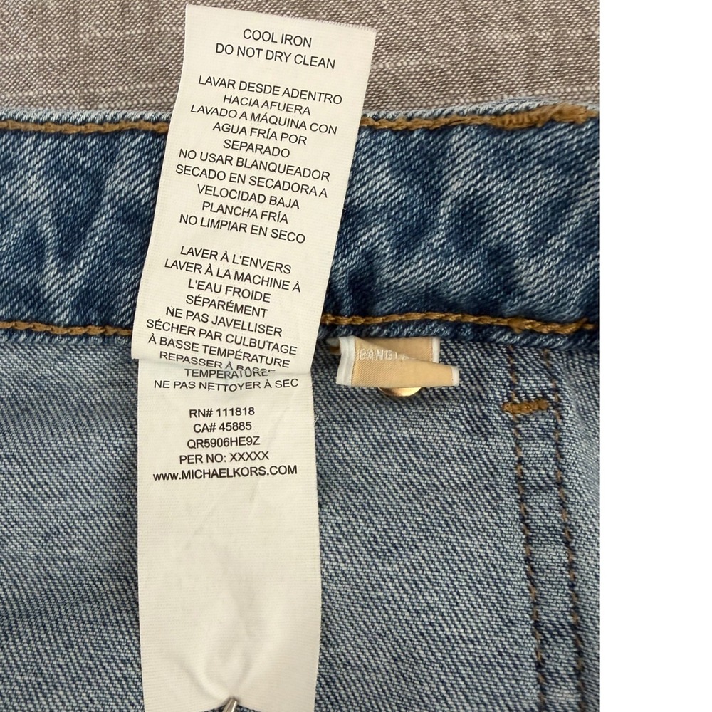 Michael Kors Womens Light Wash Button Fly Flare Jeans High Rise Size 8 - Picture 10 of 14